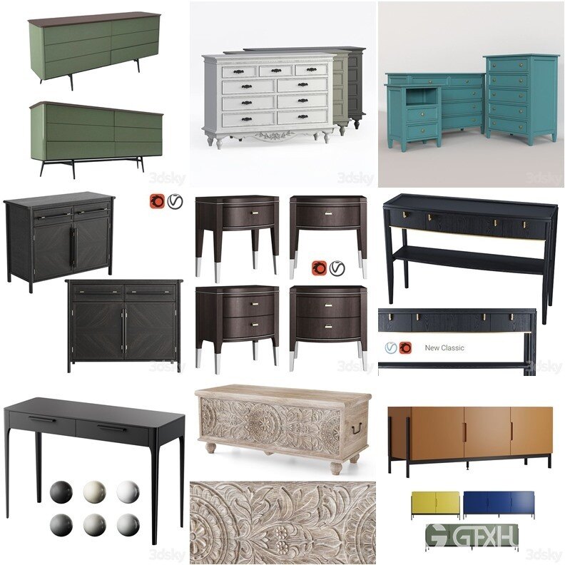 3DSky Pro 沙发椅子灯具柜子装饰3D模型合辑2024年10月第1季 | 450套 | 16.3GB