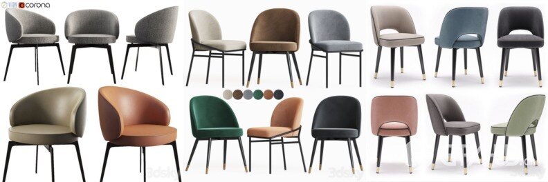 3DSky Pro 沙发椅子灯具柜子装饰3D模型合辑2024年10月第1季 | 450套 | 16.3GB