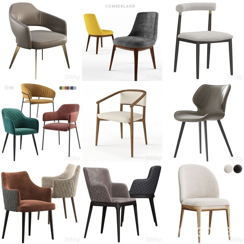 3DSky Pro 沙发椅子灯具柜子装饰3D模型合辑2024年10月第1季 | 450套 | 16.3GB