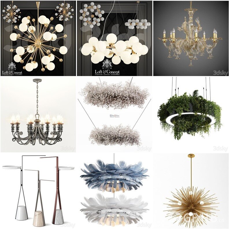 3DSky Pro 沙发椅子灯具柜子装饰3D模型合辑2024年10月第1季 | 450套 | 16.3GB