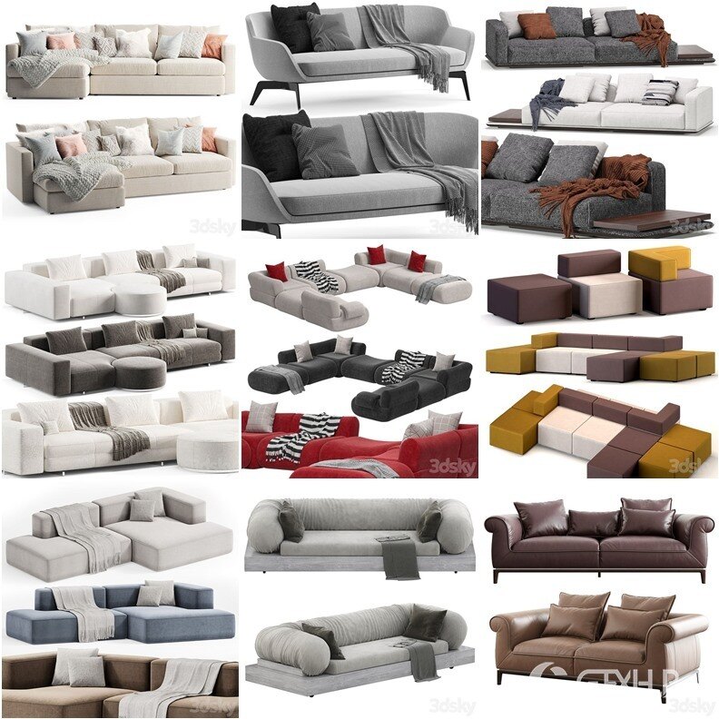 3DSky Pro 沙发椅子灯具柜子装饰3D模型合辑2024年10月第1季 | 450套 | 16.3GB