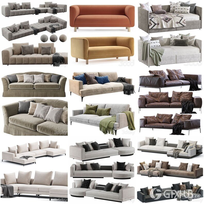 3DSky Pro 沙发椅子灯具柜子装饰3D模型合辑2024年10月第1季 | 450套 | 16.3GB