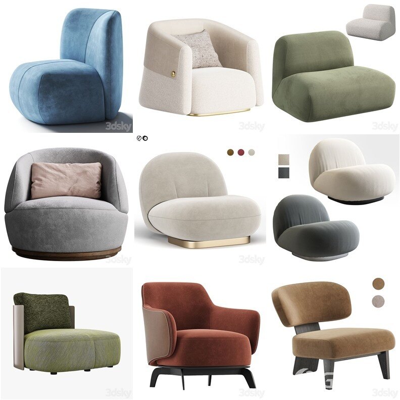 3DSky Pro 沙发椅子灯具柜子装饰3D模型合辑2024年10月第1季 | 450套 | 16.3GB