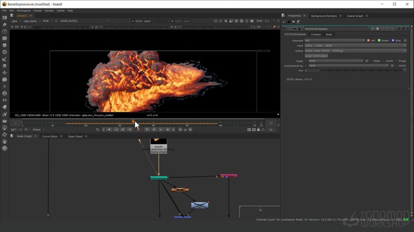 【中文字幕】Houdini火焰爆炸特效教程 Art Directing Explosions Using Axiom in Houdini