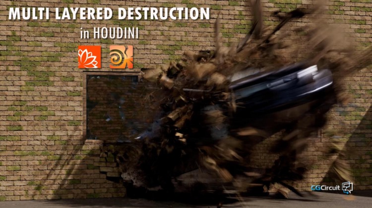 【中文字幕】Houdini动态视觉特效多层破坏技术教程 Multi Layered Destruction in Houdini