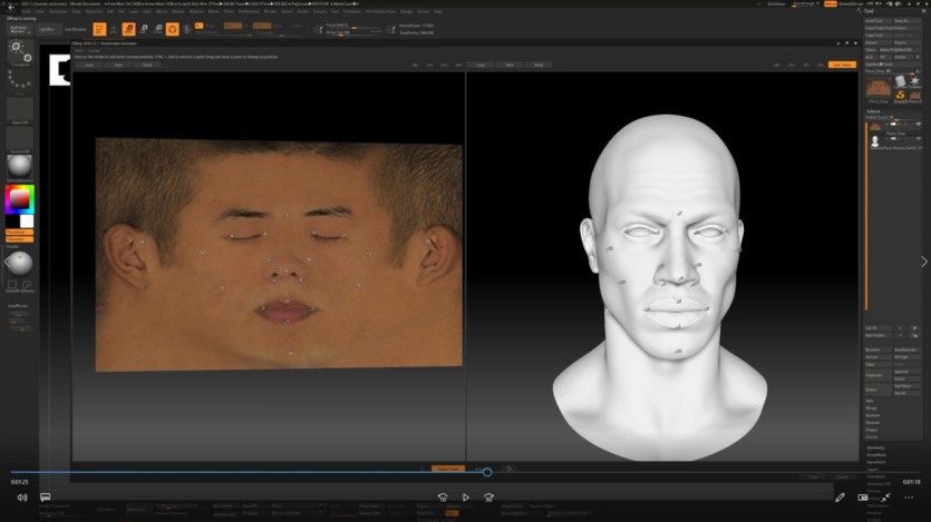 【中文字幕】Zbrush+Mari真实人脸建模教程 CGCircuit – Realistic Face with Zbrush and Mari