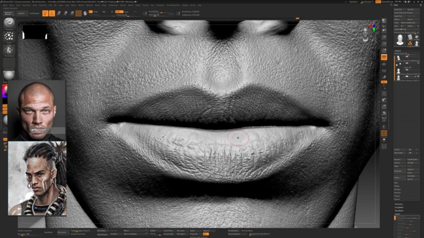 【中文字幕】Zbrush+Mari真实人脸建模教程 CGCircuit – Realistic Face with Zbrush and Mari