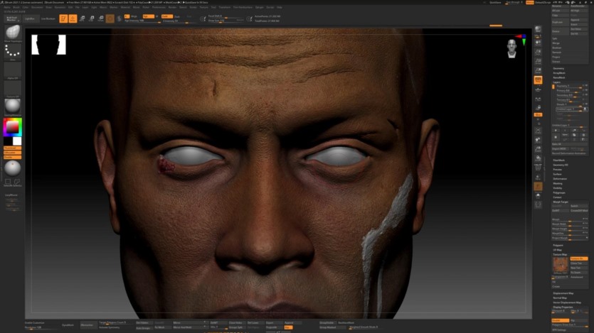 【中文字幕】Zbrush+Mari真实人脸建模教程 CGCircuit – Realistic Face with Zbrush and Mari