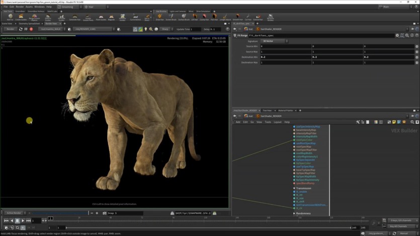 【中文字幕】Houdini毛发制作教程 CGCircuit - Grooming Lion Fur in Houdini - Sara Hansen