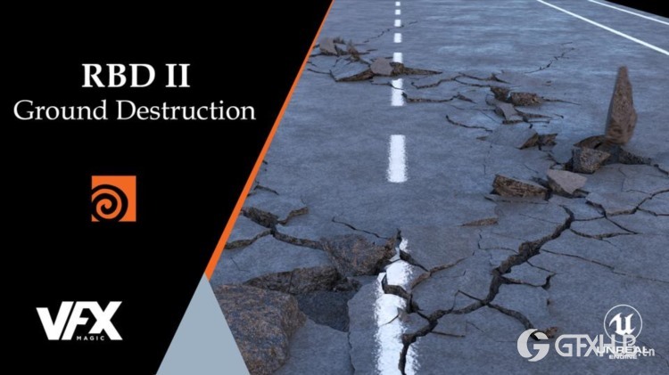 Houdini地面裂开破碎特效教程 Houdini RBD II – Ground Destruction
