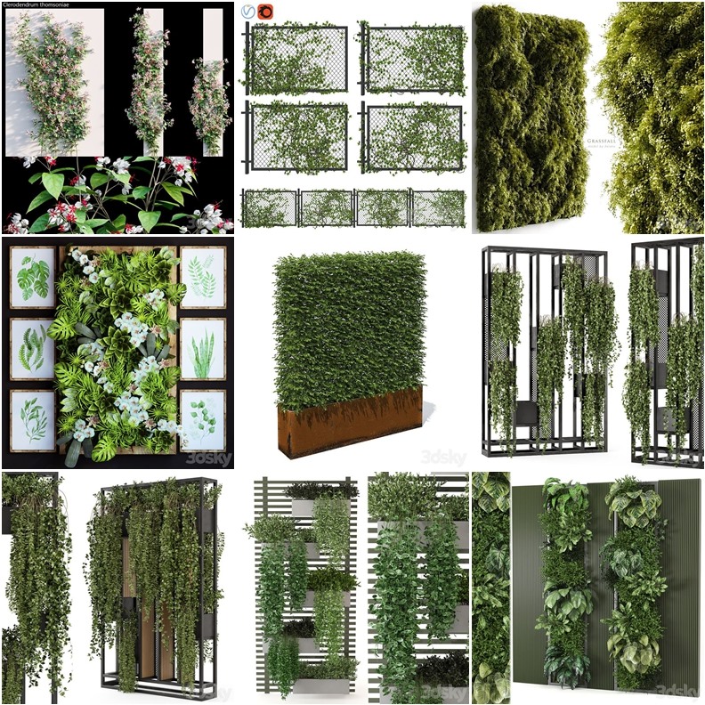 30套植物墙3D模型合集 -20241014
