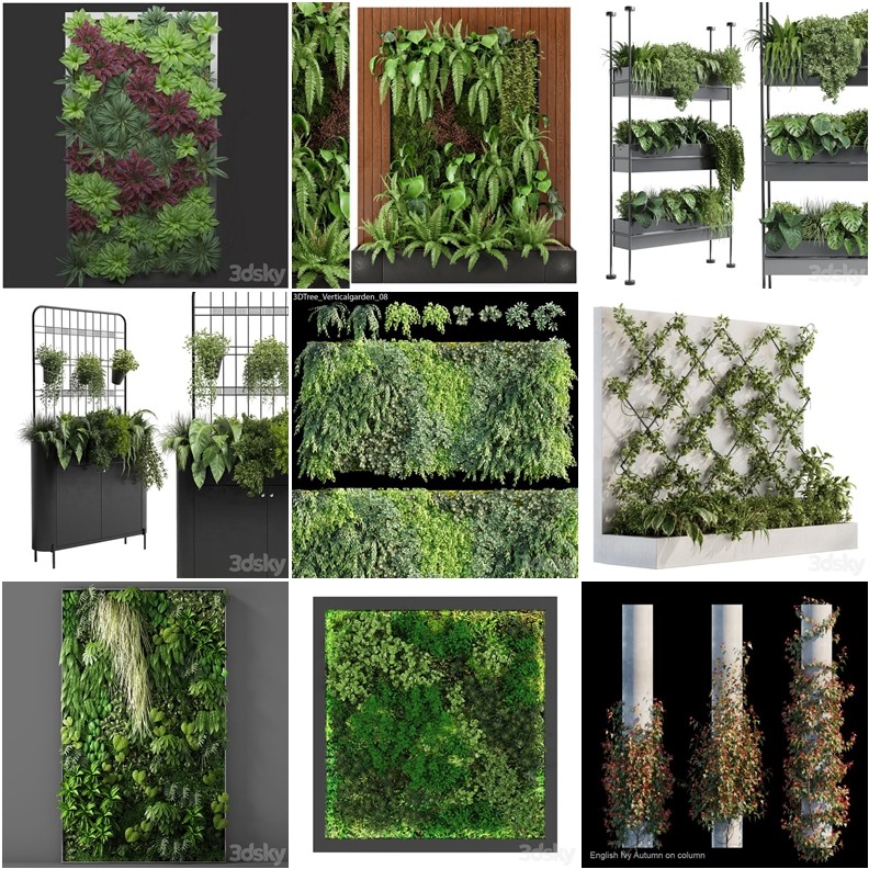 30套植物墙3D模型合集 -20241014
