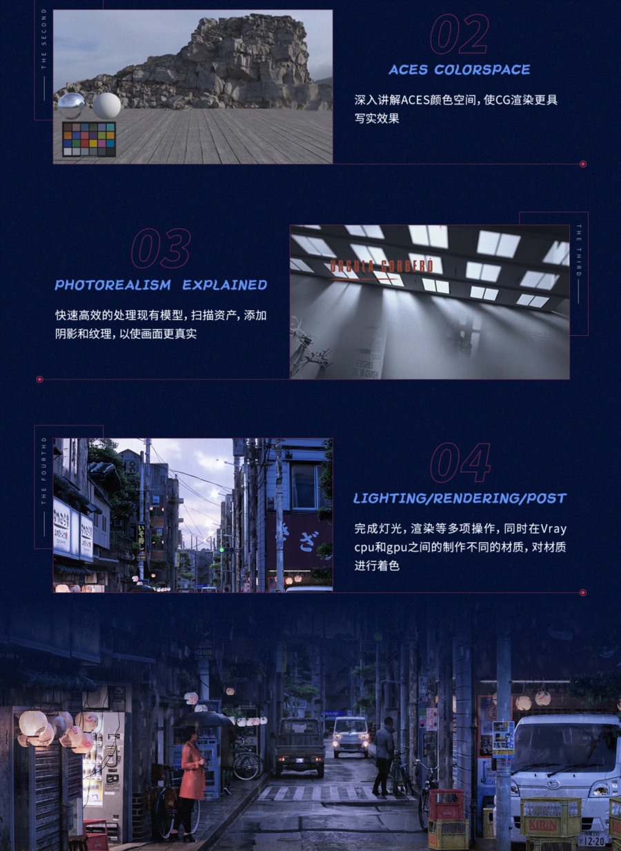 【中文字幕】照片级写实场景《日本小巷》材质渲染解析