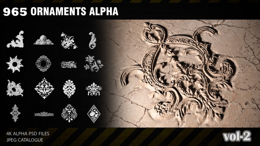965装饰品ALPHA贴图 ArtStation - 965 ORNAMENTS ALPHA
