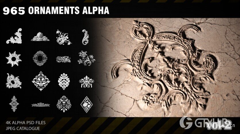 965装饰品ALPHA贴图 ArtStation - 965 ORNAMENTS ALPHA