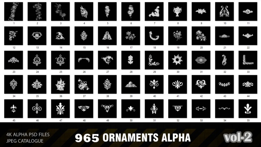 965装饰品ALPHA贴图 ArtStation - 965 ORNAMENTS ALPHA