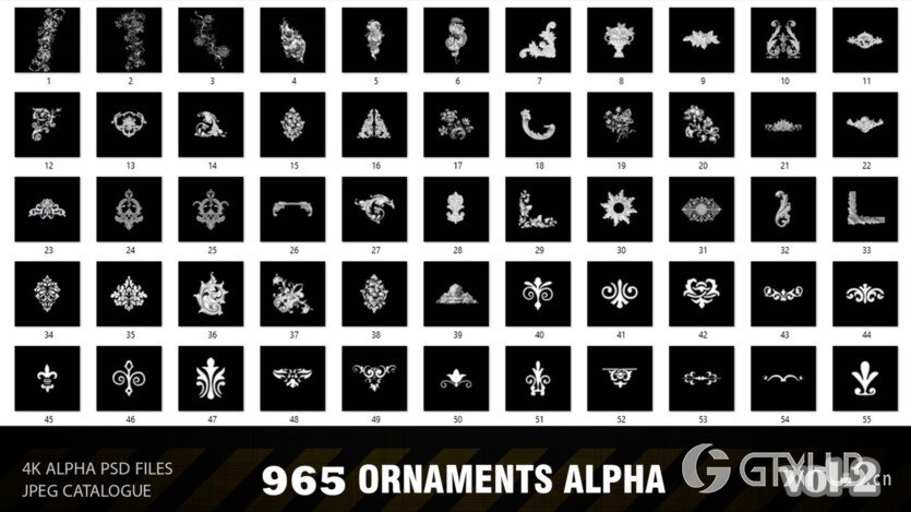 965装饰品ALPHA贴图 ArtStation - 965 ORNAMENTS ALPHA