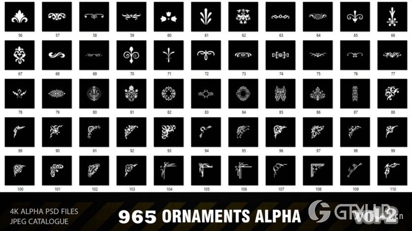 965装饰品ALPHA贴图 ArtStation - 965 ORNAMENTS ALPHA