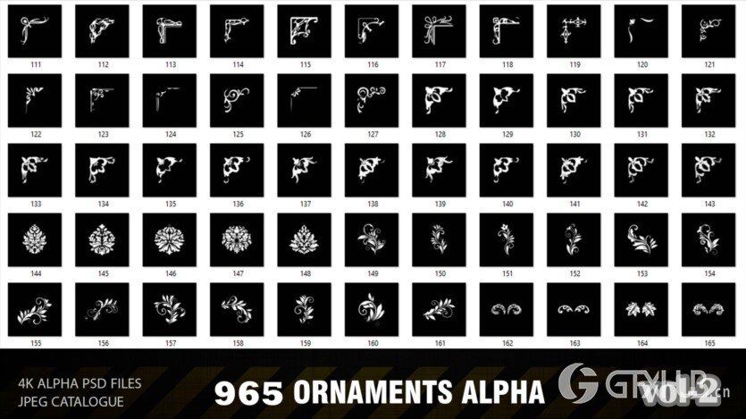 965装饰品ALPHA贴图 ArtStation - 965 ORNAMENTS ALPHA