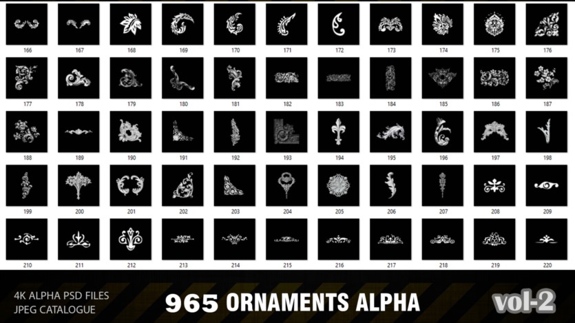 965装饰品ALPHA贴图 ArtStation - 965 ORNAMENTS ALPHA