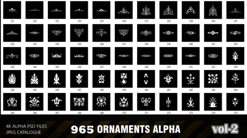 965装饰品ALPHA贴图 ArtStation - 965 ORNAMENTS ALPHA