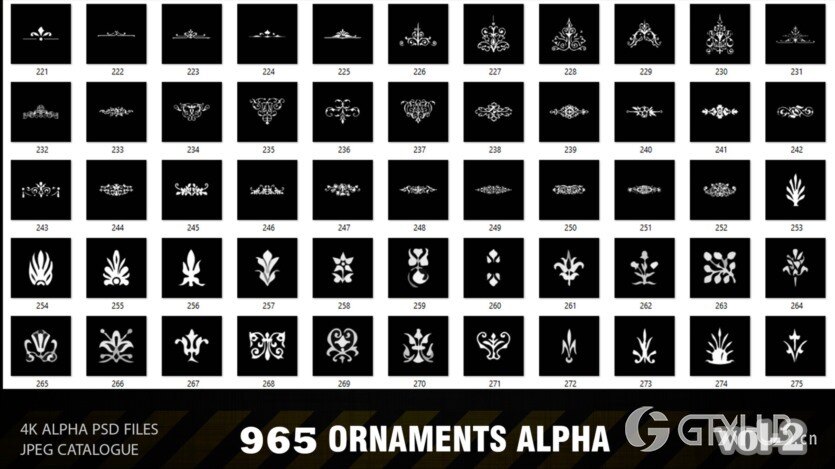965装饰品ALPHA贴图 ArtStation - 965 ORNAMENTS ALPHA
