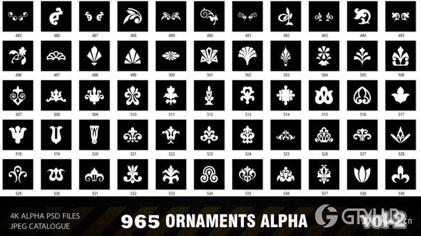 965装饰品ALPHA贴图 ArtStation - 965 ORNAMENTS ALPHA