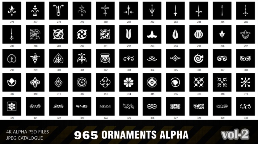 965装饰品ALPHA贴图 ArtStation - 965 ORNAMENTS ALPHA