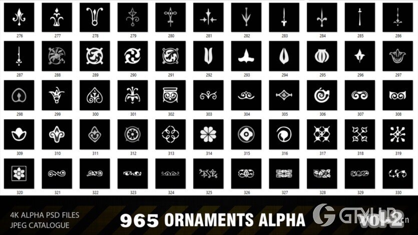 965装饰品ALPHA贴图 ArtStation - 965 ORNAMENTS ALPHA
