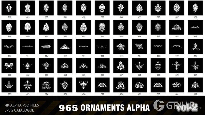 965装饰品ALPHA贴图 ArtStation - 965 ORNAMENTS ALPHA