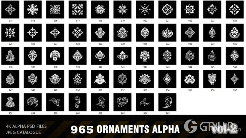 965装饰品ALPHA贴图 ArtStation - 965 ORNAMENTS ALPHA