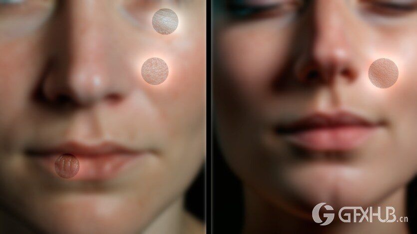 人体皮肤套件可平铺的Alpha贴图和画笔 Human Skin Kit (Tileable Alpha and Brush)