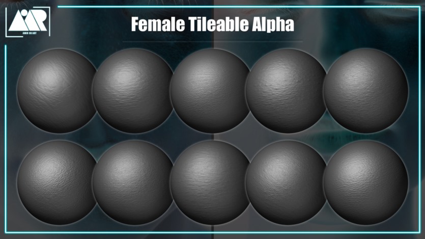 人体皮肤套件可平铺的Alpha贴图和画笔 Human Skin Kit (Tileable Alpha and Brush)