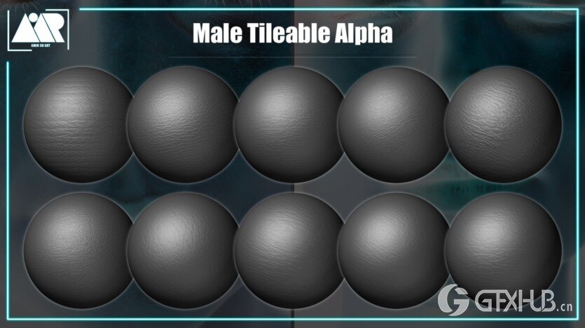 人体皮肤套件可平铺的Alpha贴图和画笔 Human Skin Kit (Tileable Alpha and Brush)