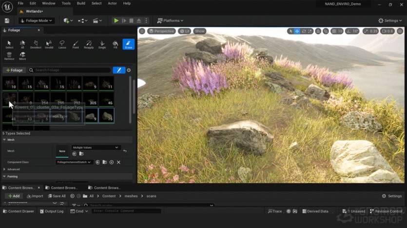 【中文字幕】SpeedTree摄影测量法为游戏创建沼泽场景Creating a Swamp Scene for Games with SpeedTree & Photogrammetry