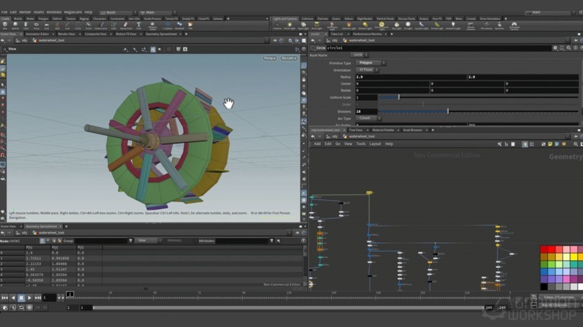 【中文字幕】Houdini 水车动画特效模拟教程 Create a Procedural Waterwheel Simulation in Houdini