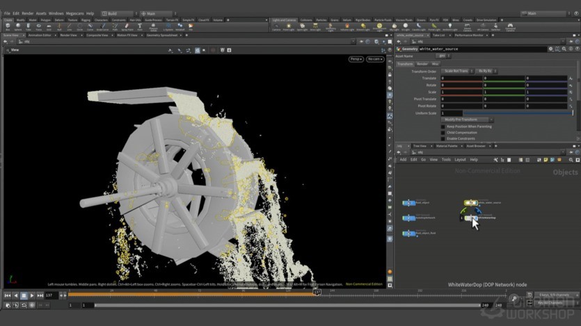 【中文字幕】Houdini 水车动画特效模拟教程 Create a Procedural Waterwheel Simulation in Houdini