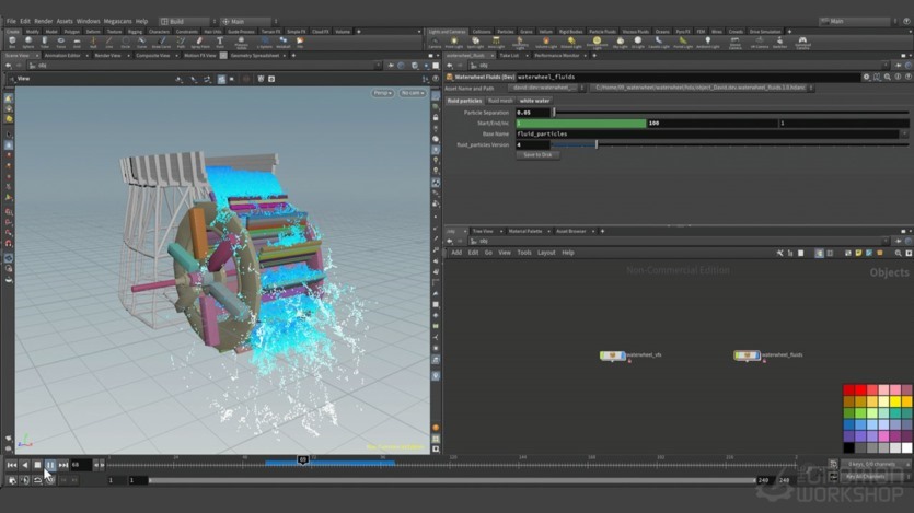 【中文字幕】Houdini 水车动画特效模拟教程 Create a Procedural Waterwheel Simulation in Houdini