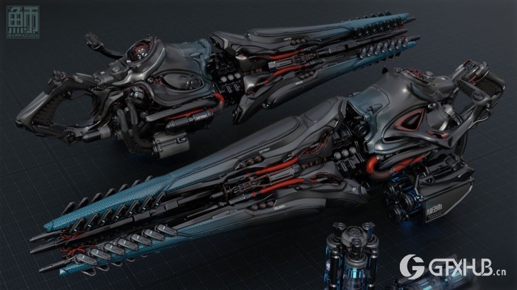 【中文字幕】Blender三维游戏武器设计建模教程 3D Weapon Design VR Workflow
