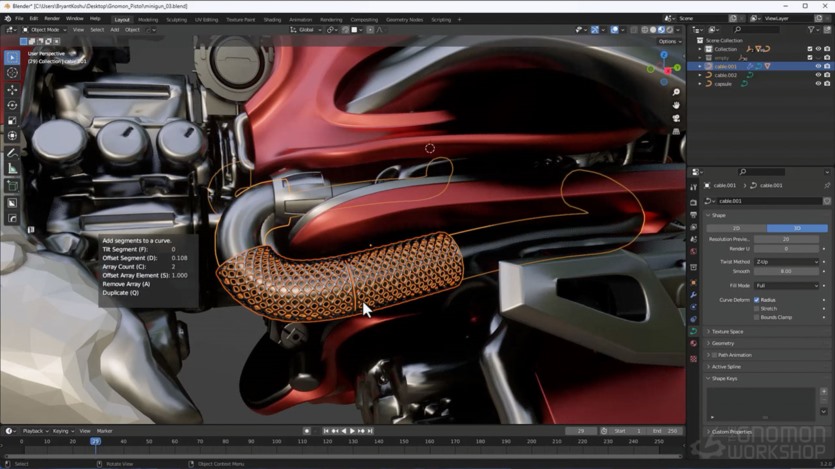 【中文字幕】Blender三维游戏武器设计建模教程 3D Weapon Design VR Workflow