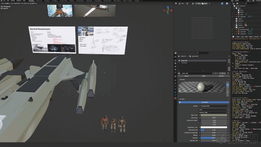 【中文字幕】Blender游戏飞船设计建模教程 Designing Spaceships for Games