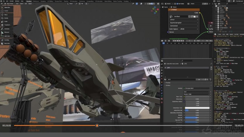【中文字幕】Blender游戏飞船设计建模教程 Designing Spaceships for Games