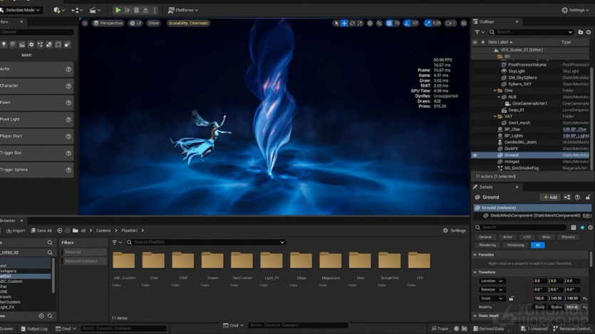 【中文字幕】UE5游戏特效制作教程 VFX for Games Creating a Fantasy Scene