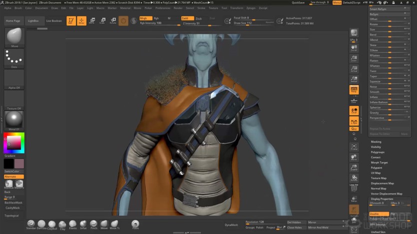 【中文字幕】ZBrush 外星角色建模雕刻教程 How to make a Creature with Character