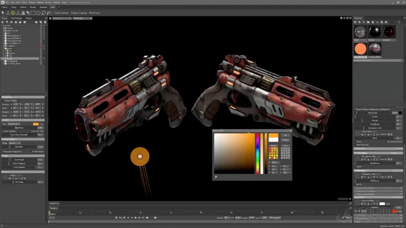 Zbrush科幻武器手枪贴图教程 Creating a Sci-Fi Pistol for Games