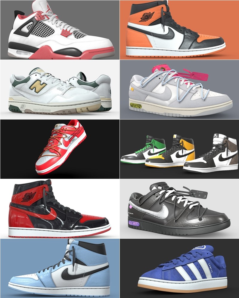 140双运动鞋3D模型合集 Sketchfab - Sneaker (格式：BlenderFBX)