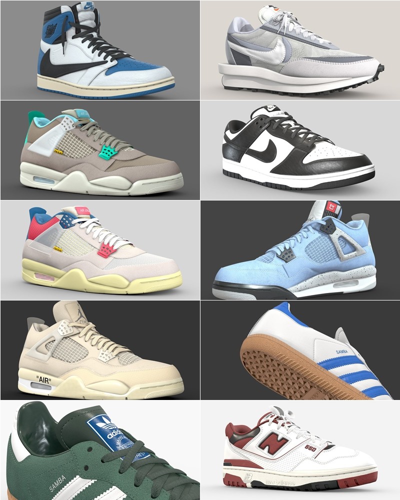 140双运动鞋3D模型合集 Sketchfab - Sneaker (格式：BlenderFBX)