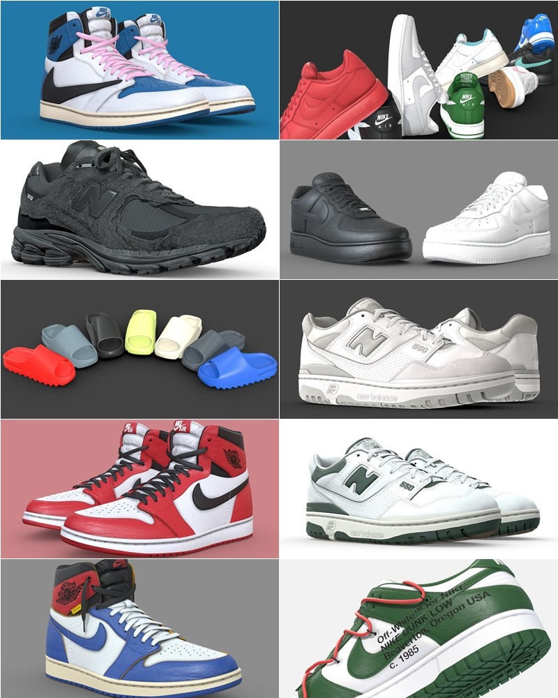 140双运动鞋3D模型合集 Sketchfab - Sneaker (格式：BlenderFBX)