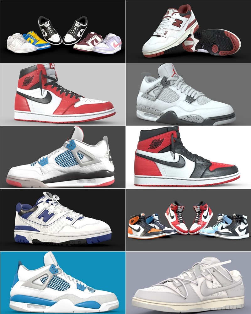140双运动鞋3D模型合集 Sketchfab - Sneaker (格式：BlenderFBX)