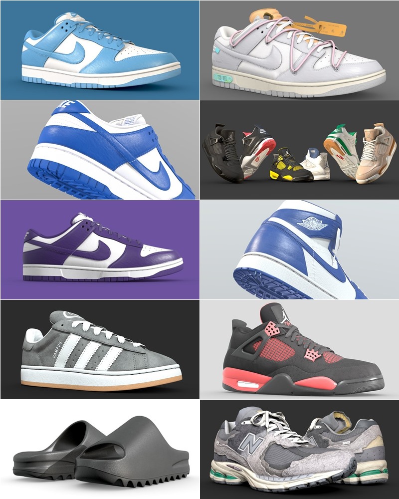 140双运动鞋3D模型合集 Sketchfab - Sneaker (格式：BlenderFBX)